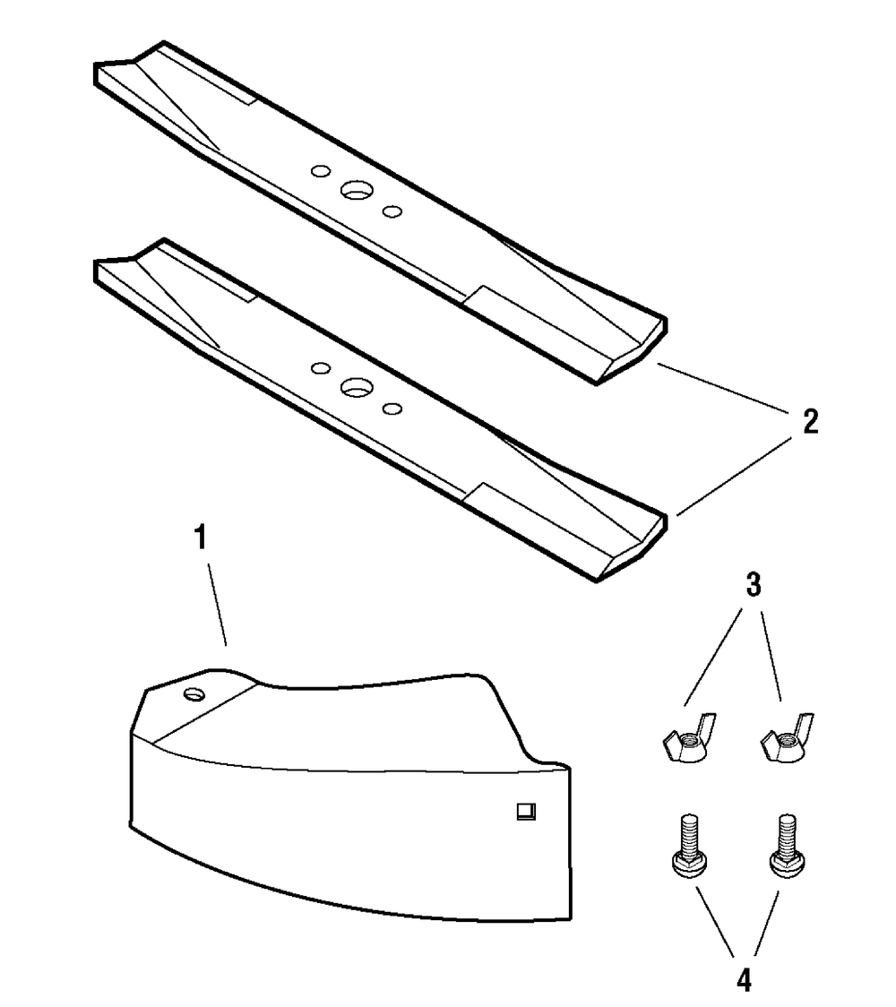 42" Mulch Kit (1687216) Diagram and Parts List for 10733743  Briggs and Stratton Lawn Tractor Accessories